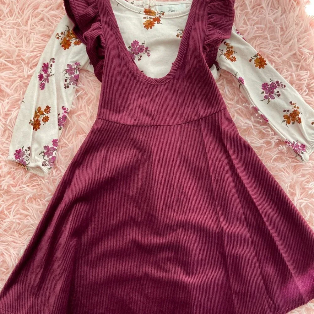 Toddler Girl 2piece set dress and long sleeve shirt